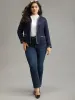 Solid Open Front Patchwork Stitch Blazer sold by Bloomchic