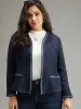 Solid Open Front Patchwork Stitch Blazer sold by Bloomchic