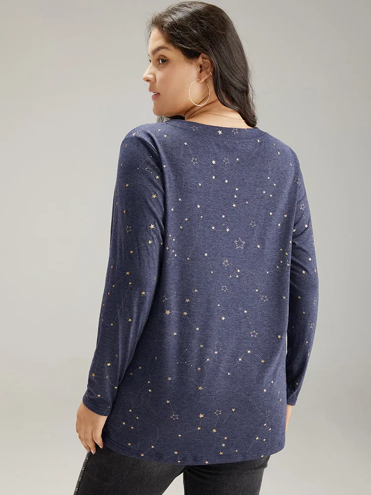 Star Glitter Long Sleeve T-shirt sold by Bloomchic product image thumbnail 5