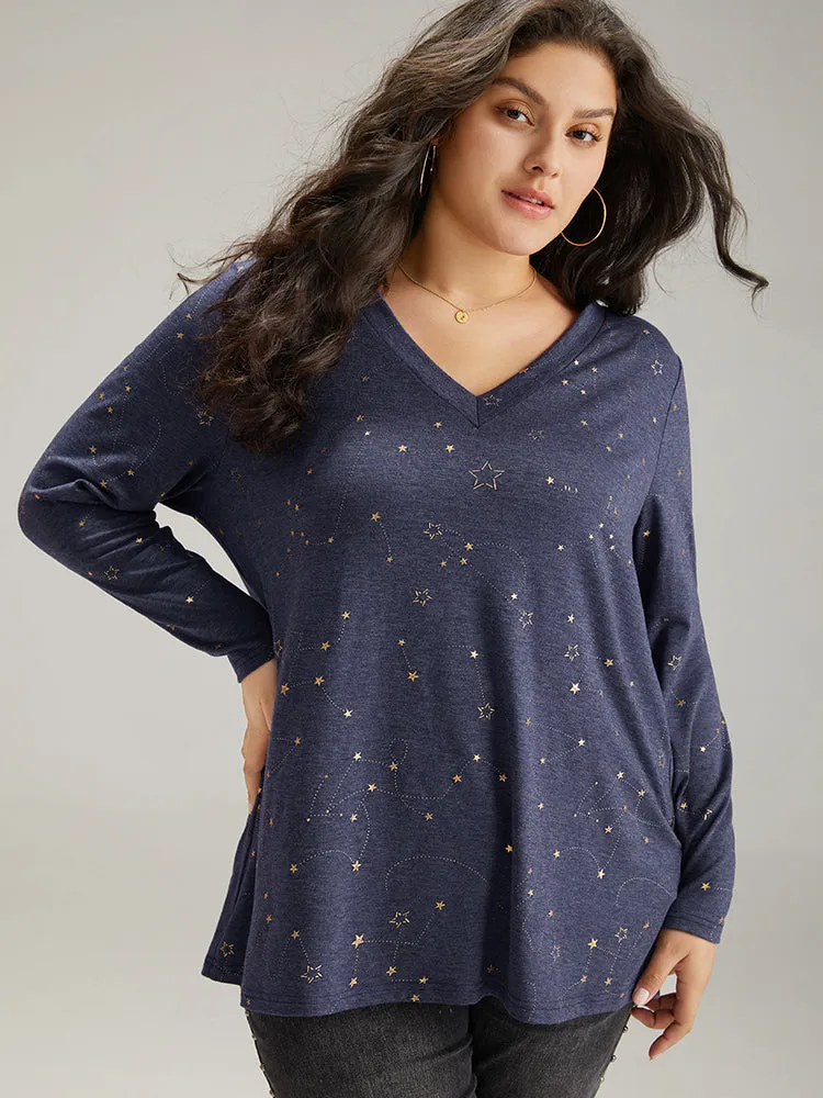 Star Glitter Long Sleeve T-shirt sold by Bloomchic product image thumbnail 2