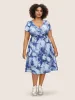 V Neck Floral Drawstring Pocket Dress sold by Bloomchic