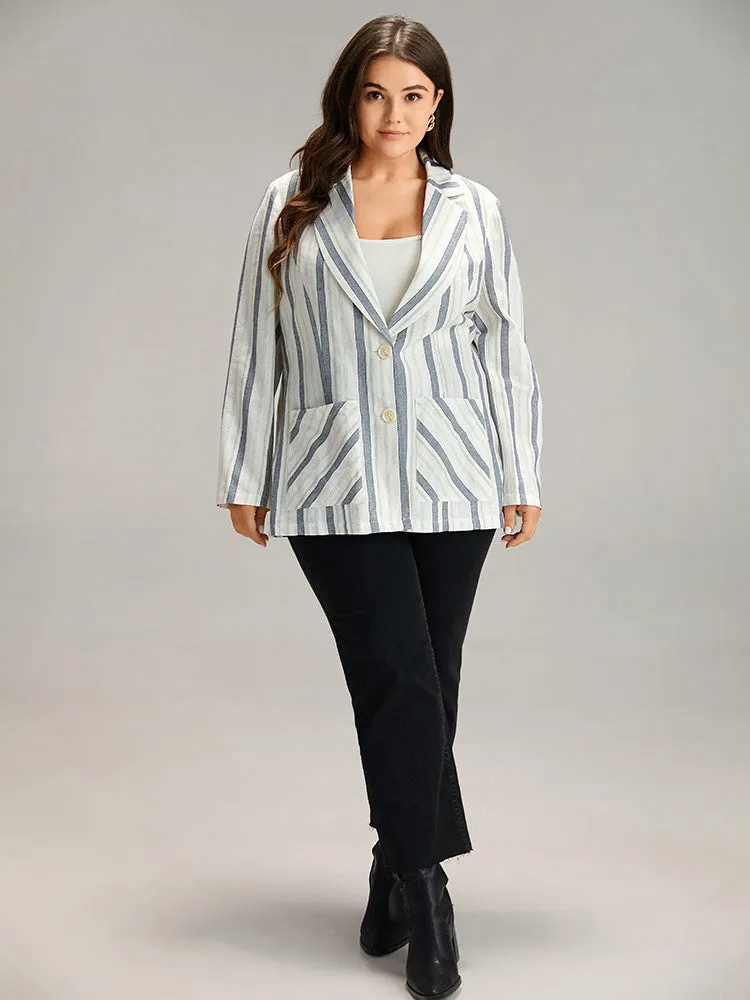 Striped Suit Collar Pocket Blazer sold by Bloomchic product image thumbnail 4