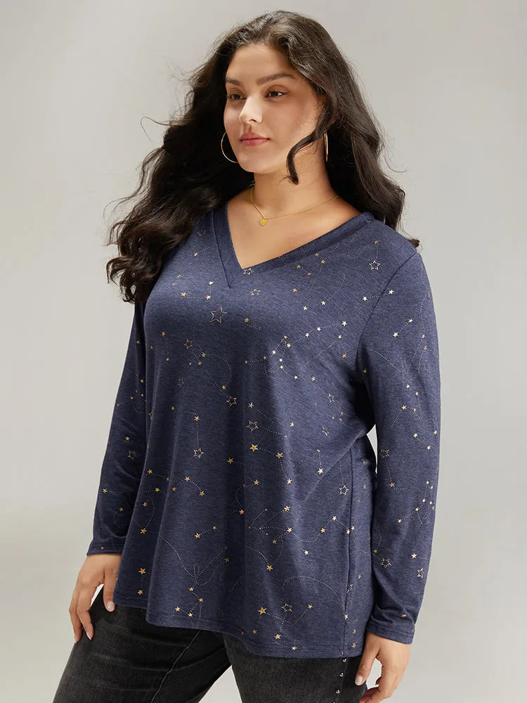 Star Glitter Long Sleeve T-shirt sold by Bloomchic product image thumbnail 3