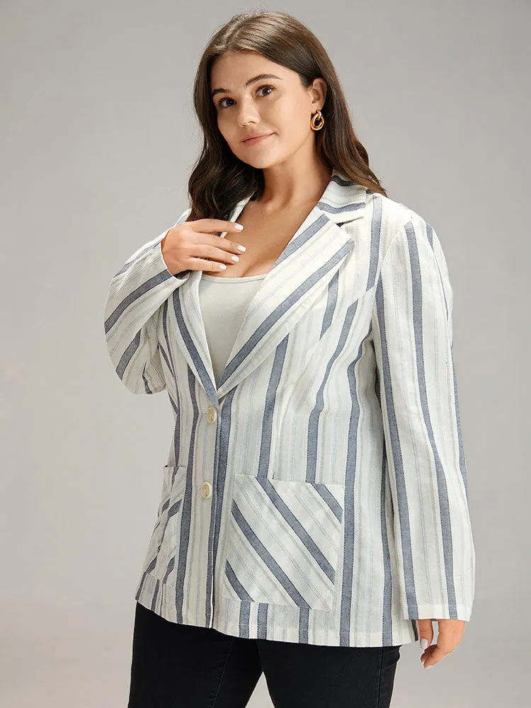 Striped Suit Collar Pocket Blazer sold by Bloomchic product image thumbnail 3