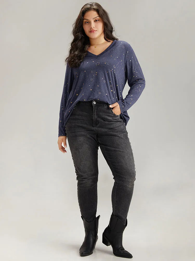 Star Glitter Long Sleeve T-shirt sold by Bloomchic product image thumbnail 4