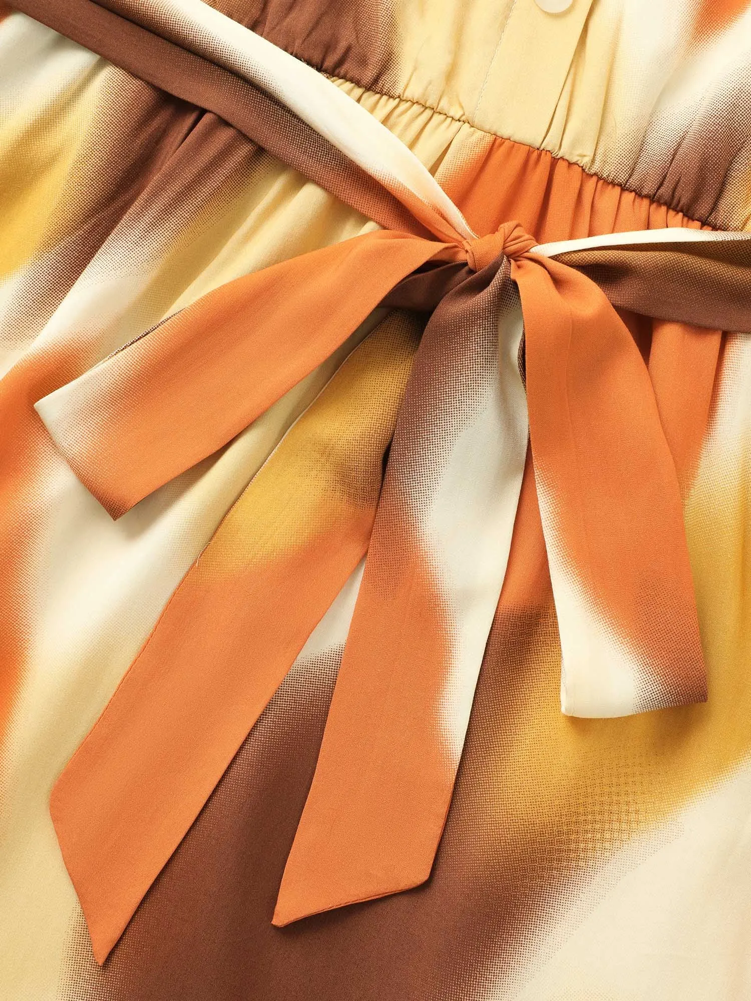 Rayon Sunset-hues Side Tie Midi Shirt Dress sold by Bloomchic product image thumbnail 5