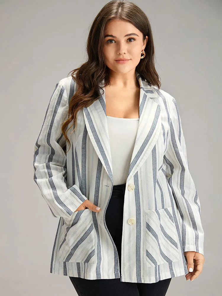 Striped Suit Collar Pocket Blazer sold by Bloomchic product image thumbnail 2