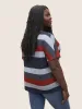 Contrast Striped Dolman Sleeve T-shirt sold by Bloomchic