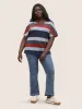 Contrast Striped Dolman Sleeve T-shirt sold by Bloomchic