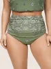Ruched Bandana Print High Rise Swim Bottom sold by Bloomchic
