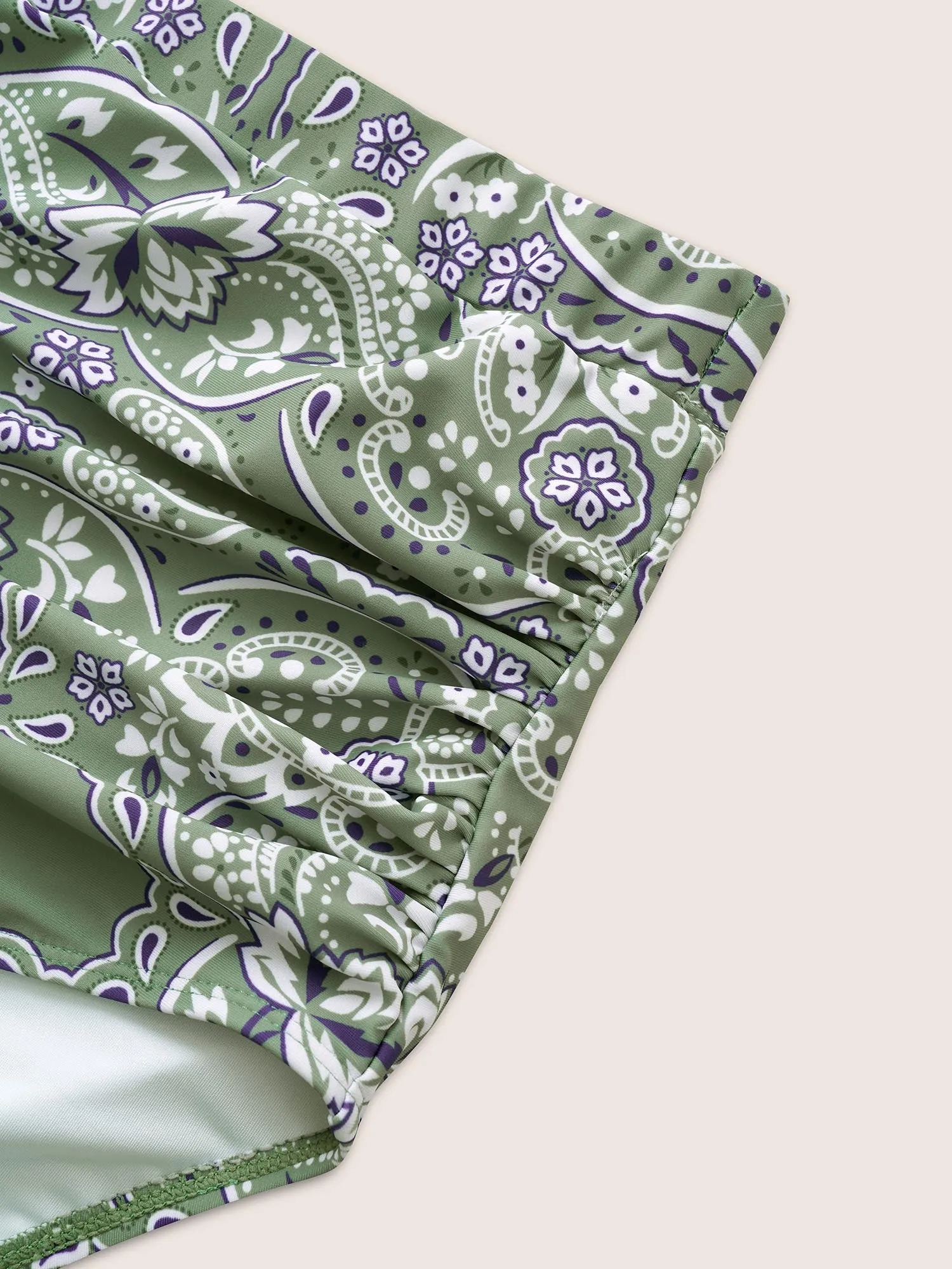 Ruched Bandana Print High Rise Swim Bottom sold by Bloomchic product image thumbnail 5