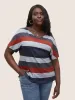 Contrast Striped Dolman Sleeve T-shirt sold by Bloomchic