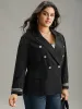 Suit Collar Metal Detail Patchwork Blazer sold by Bloomchic