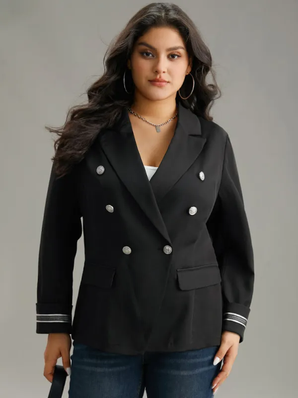 Suit Collar Metal Detail Patchwork Blazer sold by Bloomchic