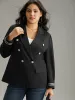 Suit Collar Metal Detail Patchwork Blazer sold by Bloomchic