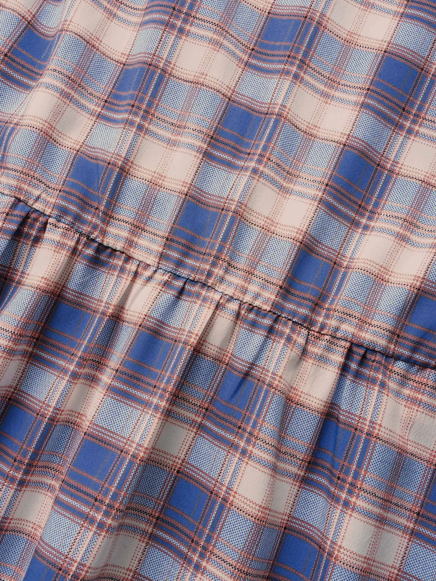 V Neck Gingham Cap Sleeve Belted Dress sold by Bloomchic product image thumbnail 5