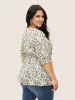 Ditsy Floral Ruffles Shirred Puff Sleeve Blouse sold by Bloomchic