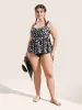 Ditsy Floral Crossover Heart Neckline Swim Top sold by Bloomchic