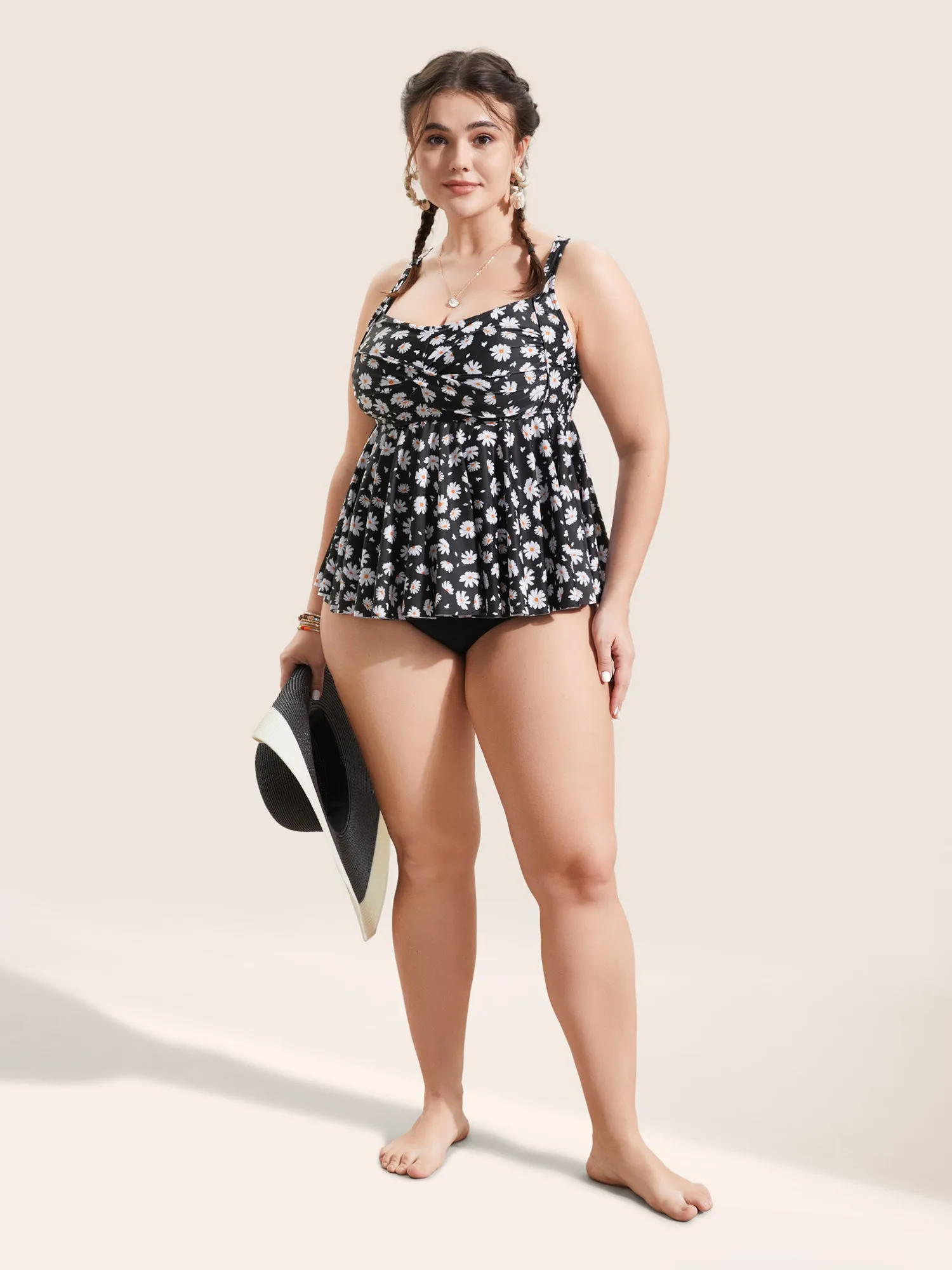 Ditsy Floral Crossover Heart Neckline Swim Top sold by Bloomchic product image thumbnail 3