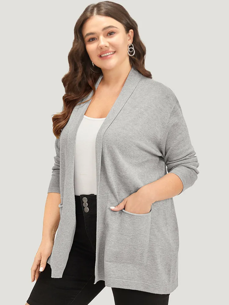 Supersoft Essentials Plain Lapel Collar Patched Pocket Cardigan sold by Bloomchic product image thumbnail 4