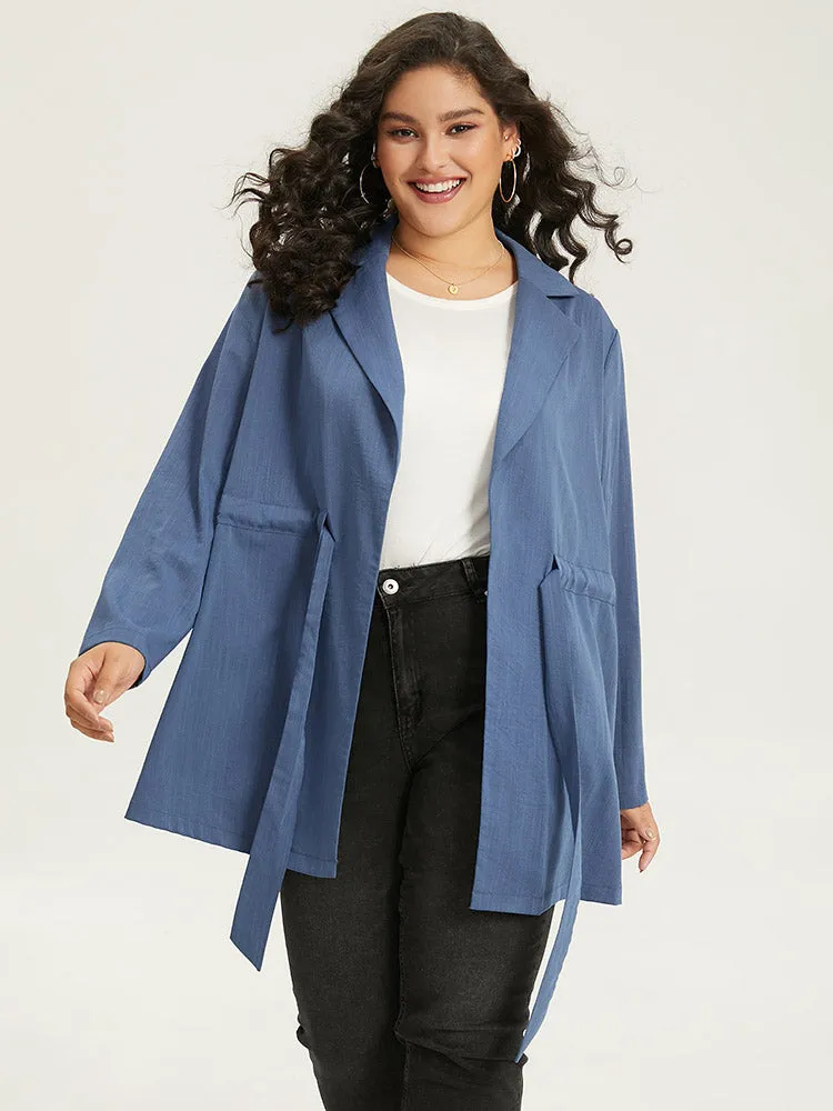 Plain Drawstring Knot Gathered Coat sold by Bloomchic product image thumbnail 5