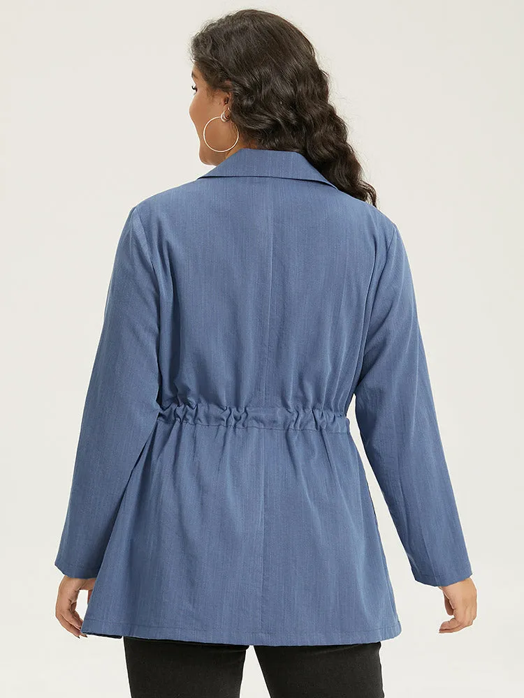 Plain Drawstring Knot Gathered Coat sold by Bloomchic product image thumbnail 2