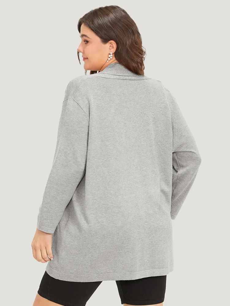 Supersoft Essentials Plain Lapel Collar Patched Pocket Cardigan sold by Bloomchic product image thumbnail 2