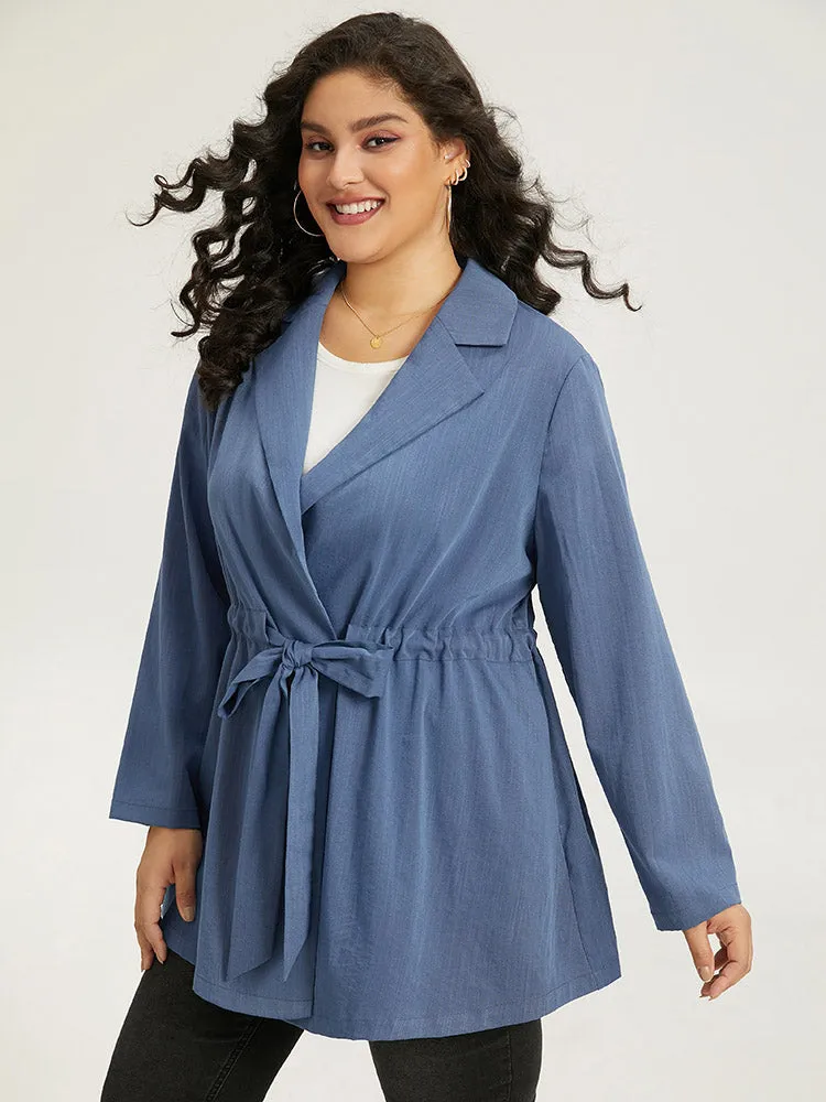 Plain Drawstring Knot Gathered Coat sold by Bloomchic product image thumbnail 3