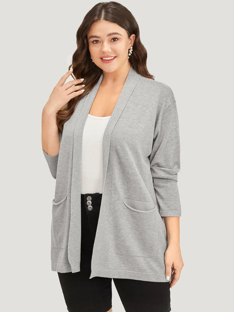 Supersoft Essentials Plain Lapel Collar Patched Pocket Cardigan sold by Bloomchic product image thumbnail 5