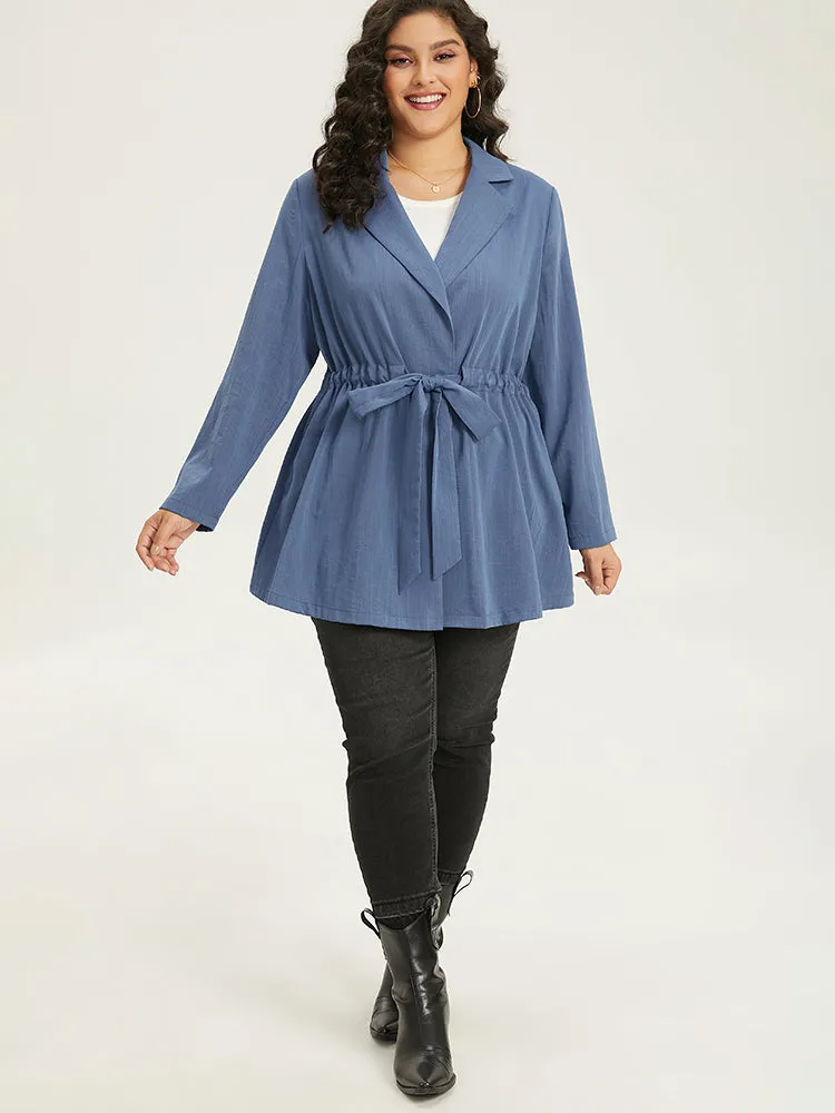 Plain Drawstring Knot Gathered Coat sold by Bloomchic product image thumbnail 4