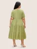 Texture Gathered Ruffle Layered Hem Midi Dress sold by Bloomchic