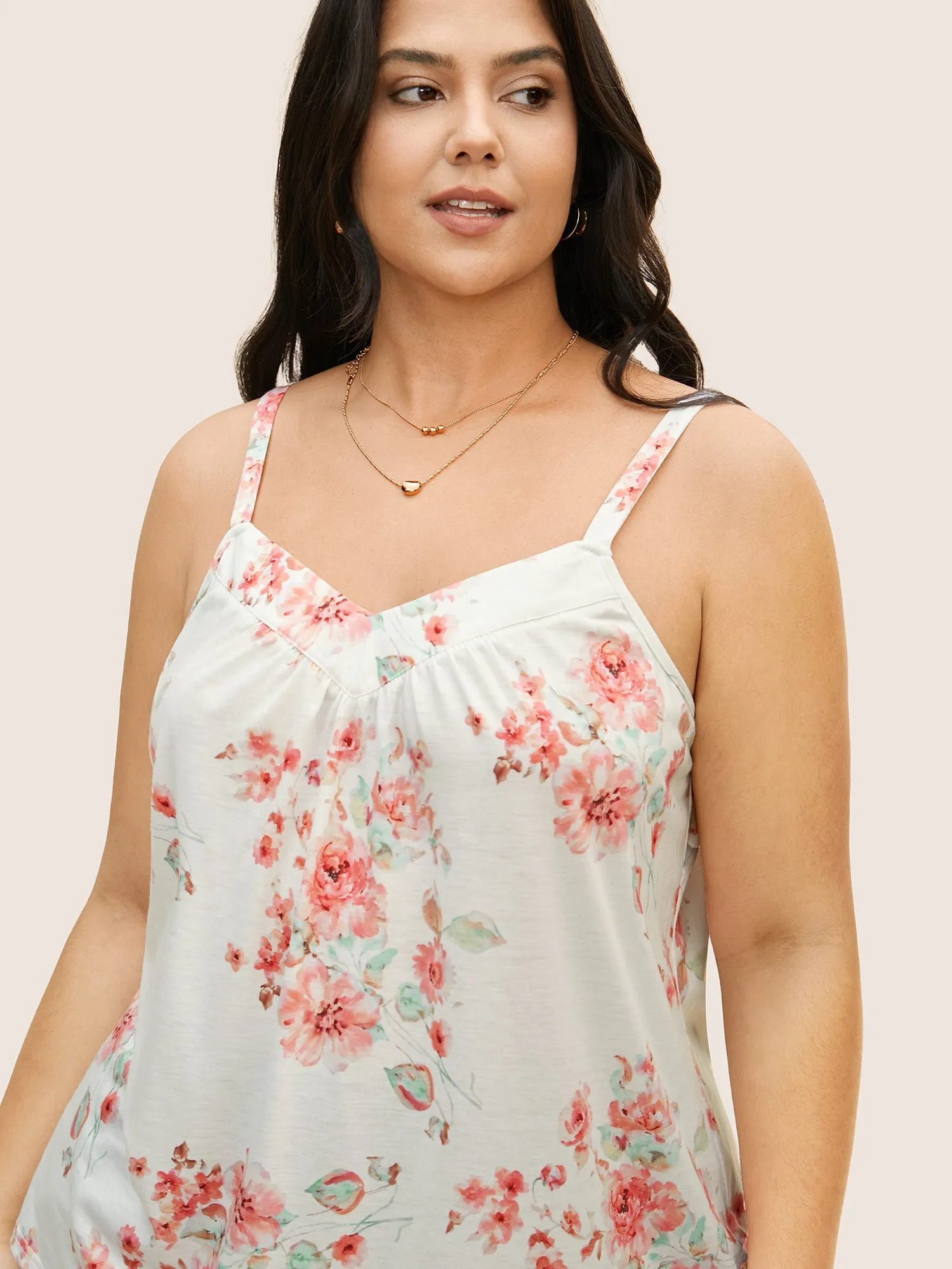 Natural Flowers Adjustable Straps Cami Top sold by Bloomchic product image thumbnail 3