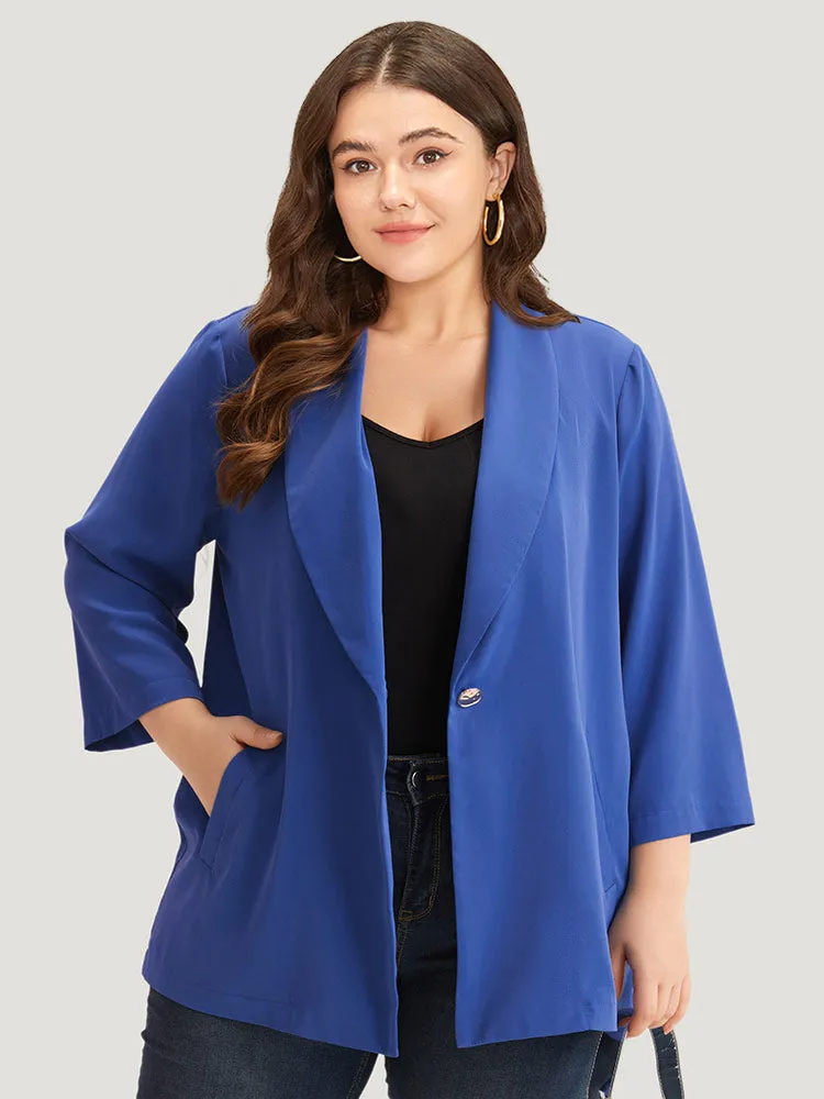 Solid Lapel Collar Pocket Blazer sold by Bloomchic product image thumbnail 3