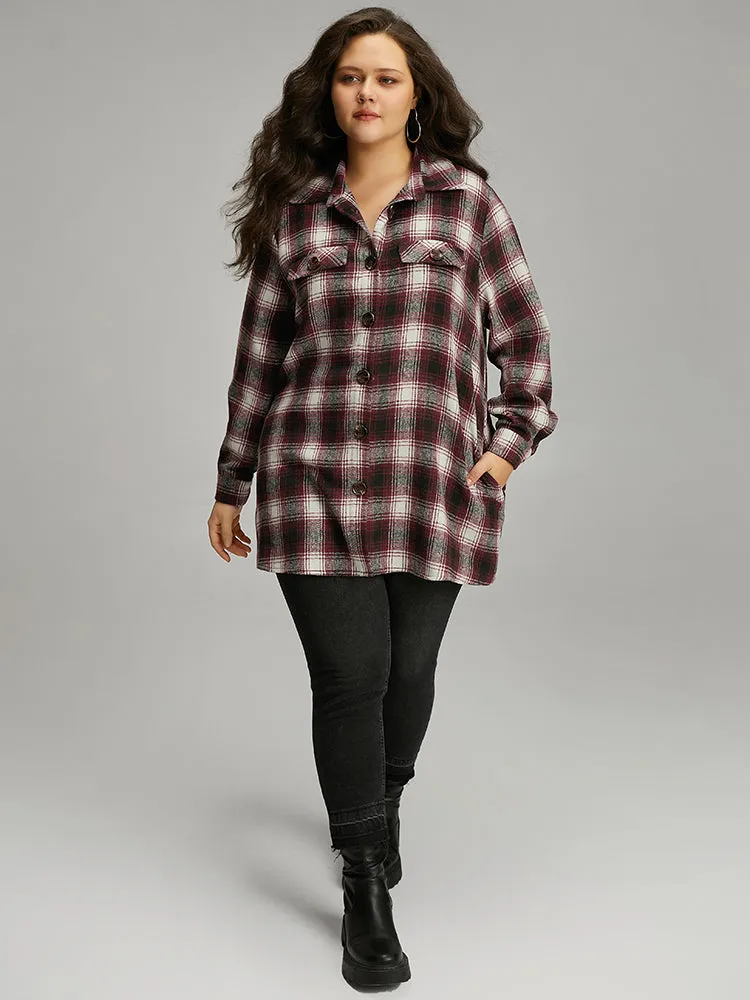 Plaid Button Through Pocket Coat sold by Bloomchic product image thumbnail 4