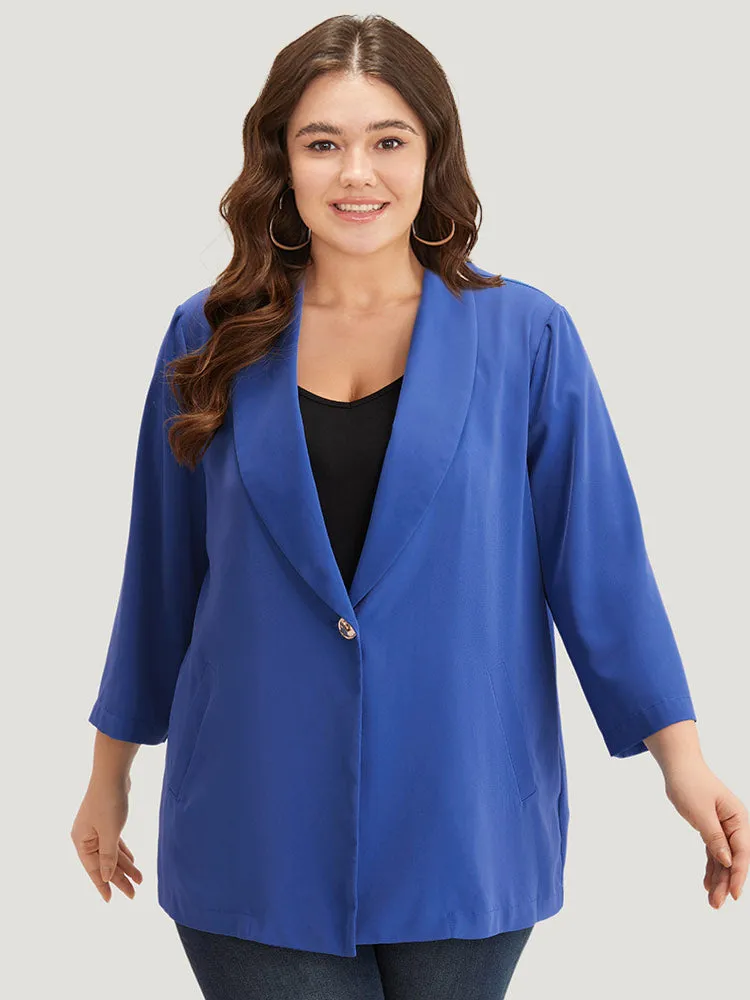 Solid Lapel Collar Pocket Blazer sold by Bloomchic product image thumbnail 4