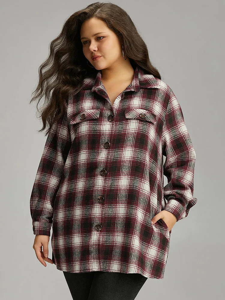 Plaid Button Through Pocket Coat sold by Bloomchic product image thumbnail 5