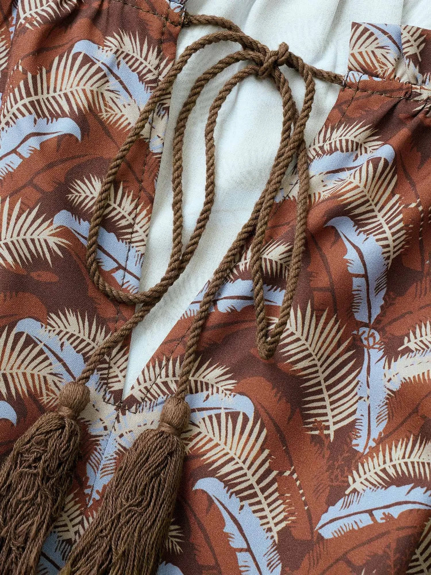 Bandana Tie Neck Belted Tassel Trim Dress sold by Bloomchic product image thumbnail 5