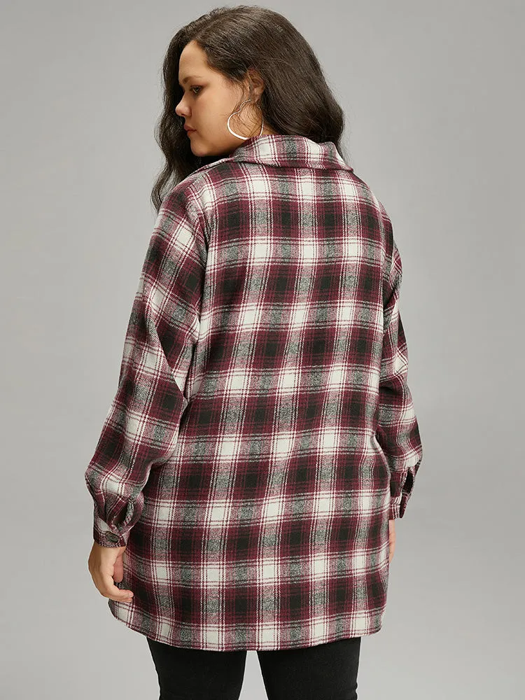 Plaid Button Through Pocket Coat sold by Bloomchic product image thumbnail 2