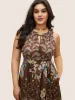 Bandana Tie Neck Belted Tassel Trim Dress sold by Bloomchic