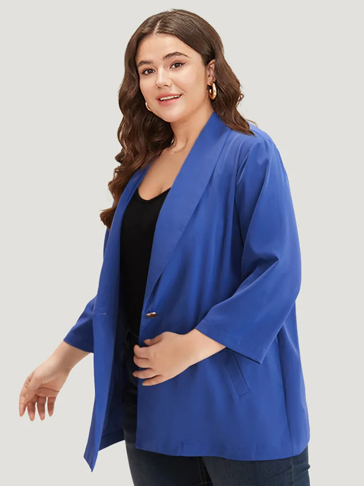 Solid Lapel Collar Pocket Blazer sold by Bloomchic product image thumbnail 2