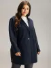 Plain Lapel Collar Button Through Slant Pocket Coat sold by Bloomchic