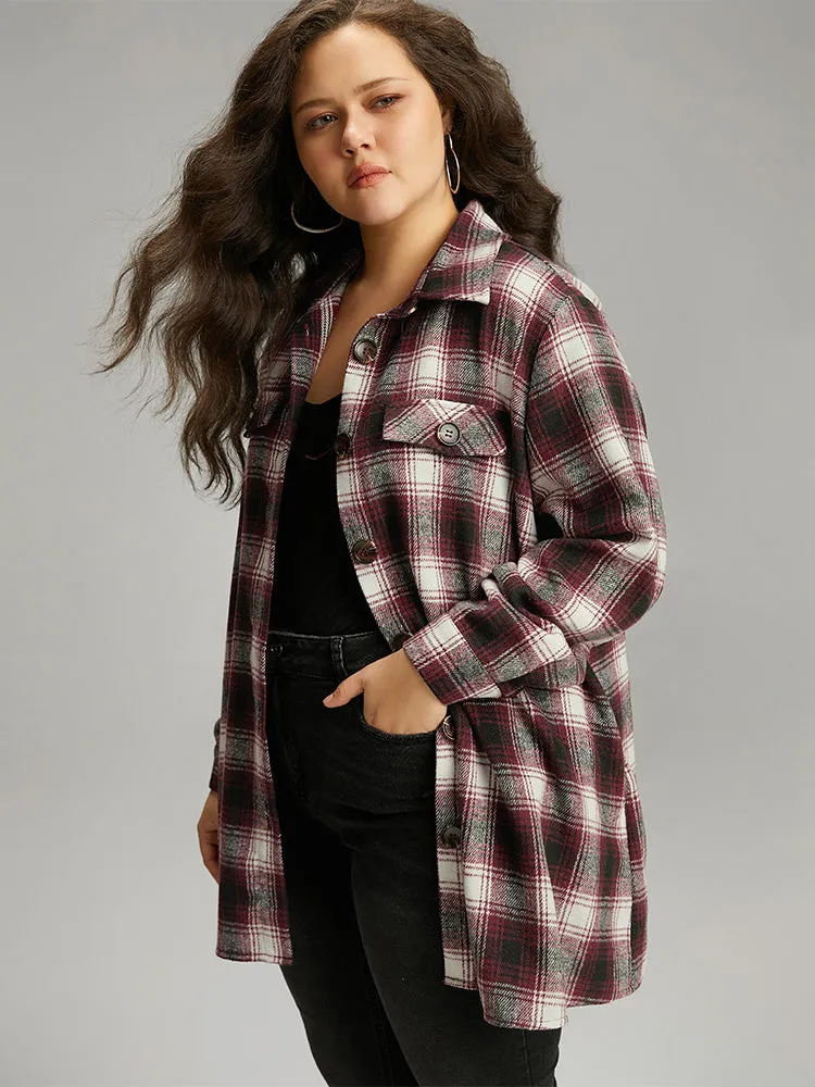 Plaid Button Through Pocket Coat sold by Bloomchic product image thumbnail 3