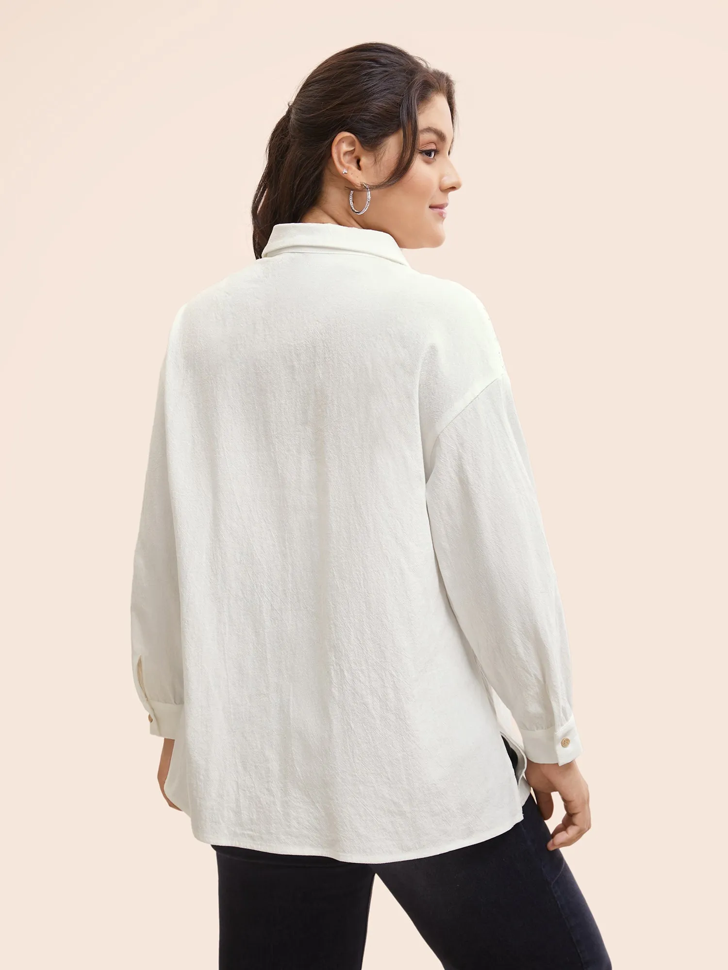 Crochet Lace Patchwork Button Up Blouse sold by Bloomchic product image thumbnail 5