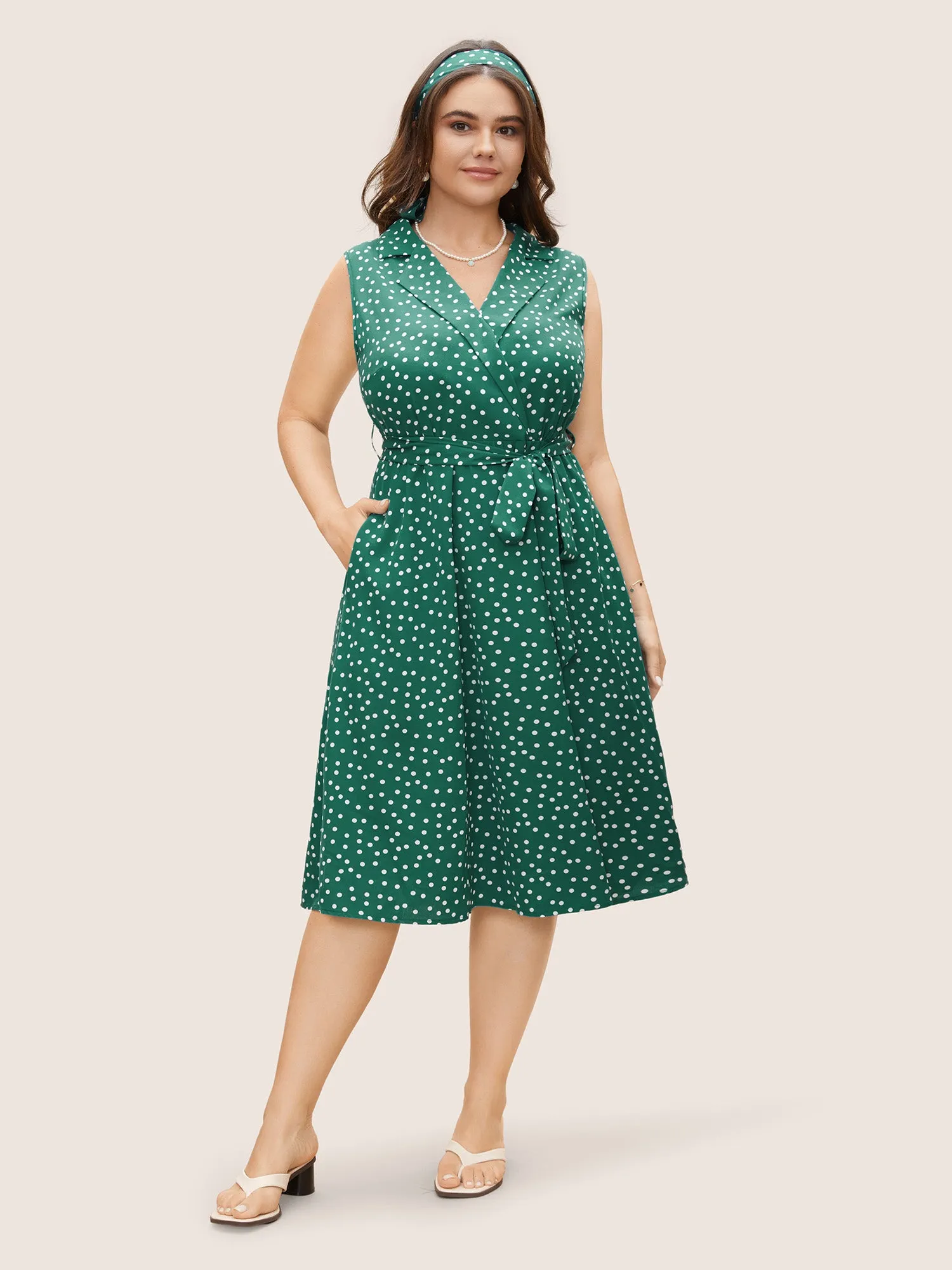 Collared Polka Dot Dress sold by Bloomchic product image thumbnail 3