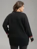 Asymmetrical Colorblock Contrast Drop Shoulder Pullover sold by Bloomchic