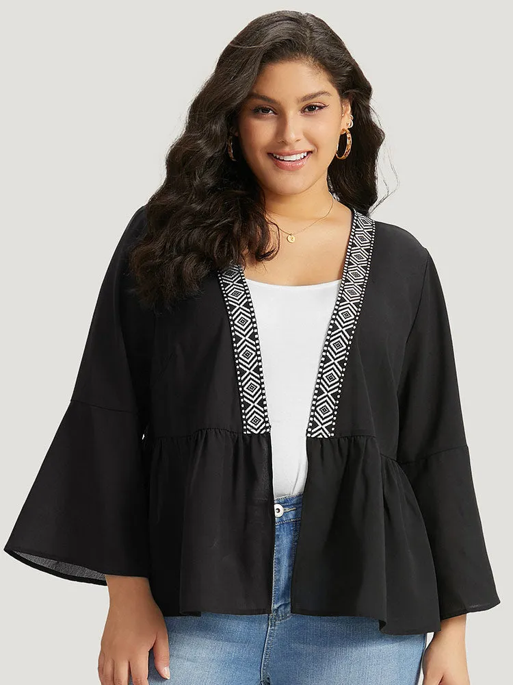 Geometric Print Mesh Patchwork Kimono sold by Bloomchic product image thumbnail 5