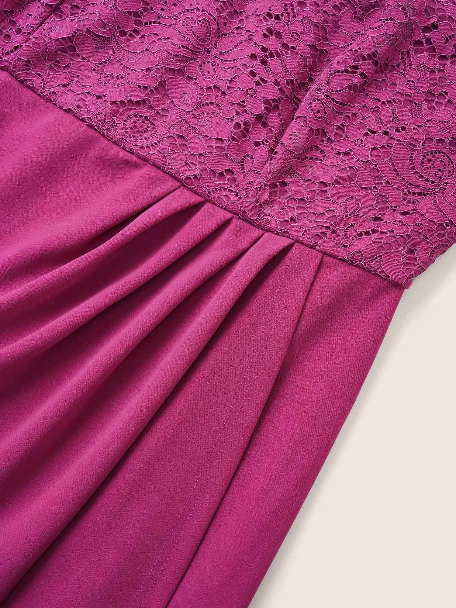 Lace Insert Plicated Detail Zipper Cami Dress sold by Bloomchic product image thumbnail 5