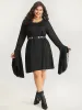 Halloween Crochet Lace Round Neck Bell Sleeve Dress sold by Bloomchic