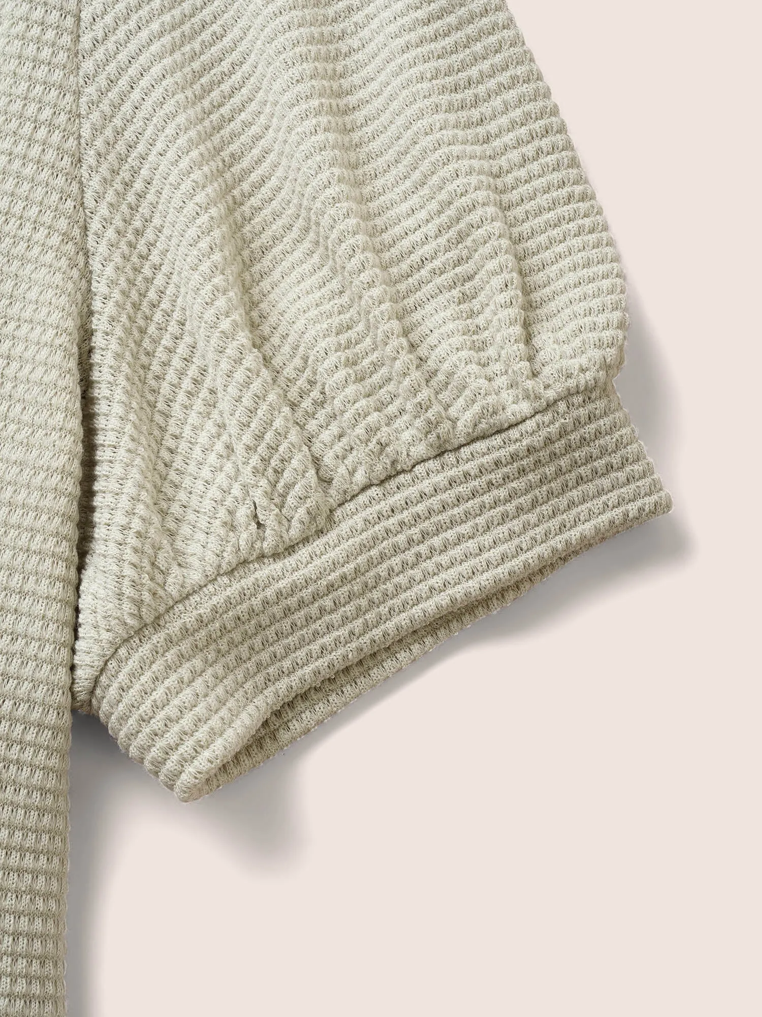 Solid Waffle Knit Crew Neck T-shirt sold by Bloomchic product image thumbnail 5