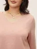 Solid Heather Scalloped Trim T-shirt sold by Bloomchic